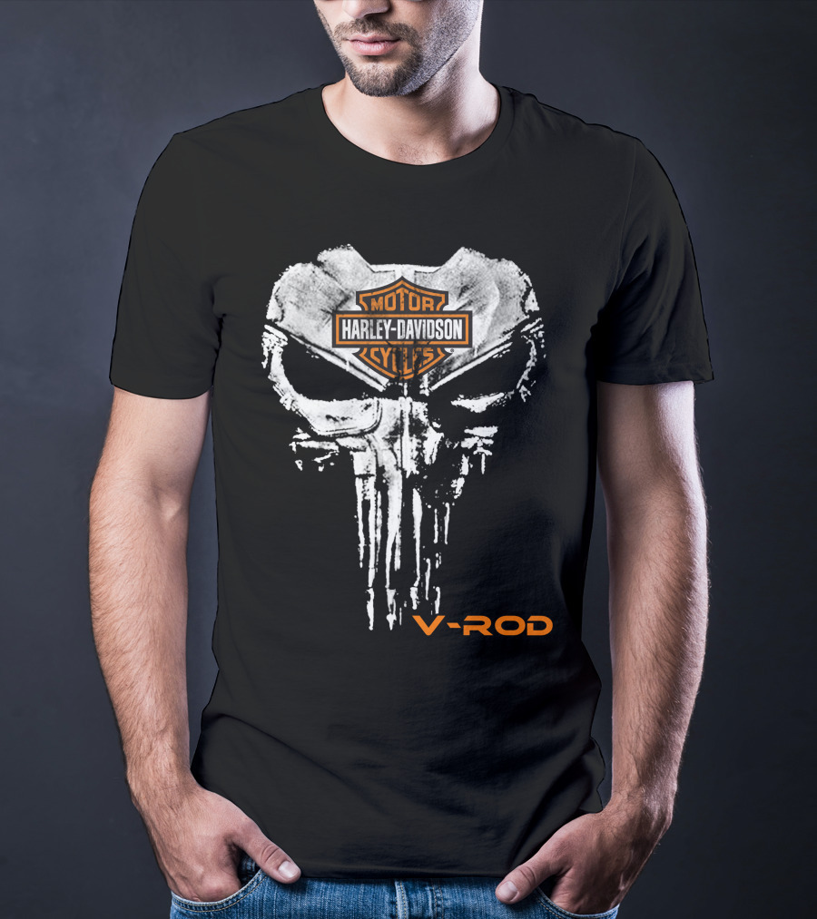 Harley Davidson Motor Cycles V-Rod Skull T-Shirt
