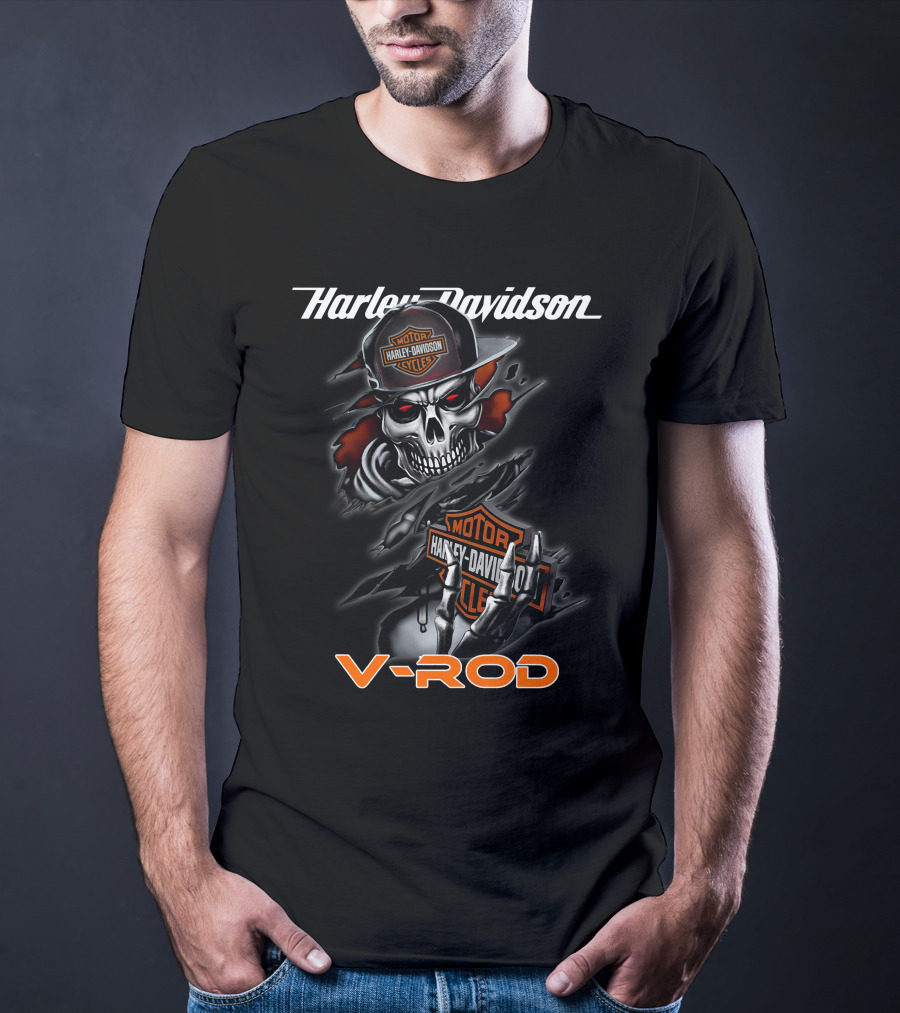 Harley Davidson Motorcycle V-Rod Skull T-Shirt
