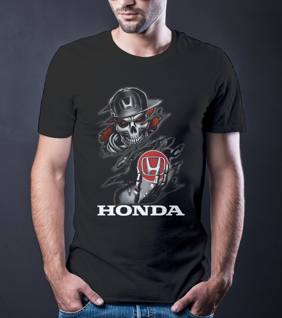 Honda Skull Logo Red Eyes Skeleton T-Shirt
