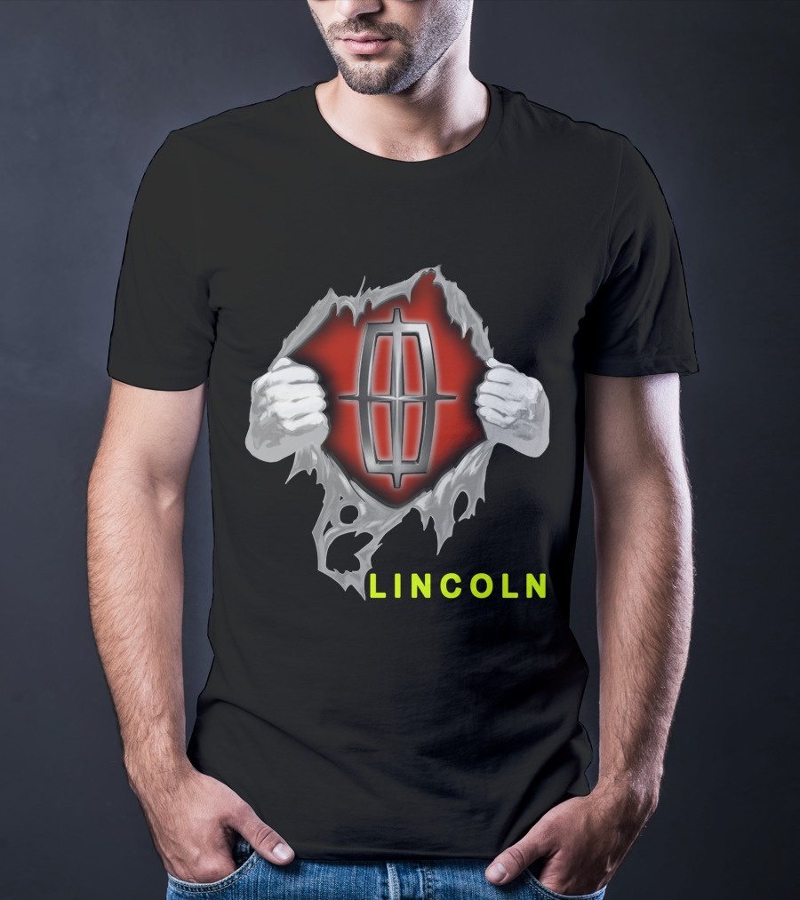 Lincoln Logo With Torn Metal Effect And Hands T-Shirt