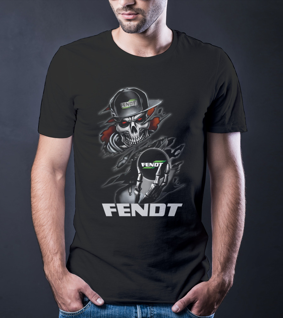 Fendt Skull With Cap And Glove Holding Ball T-Shirt