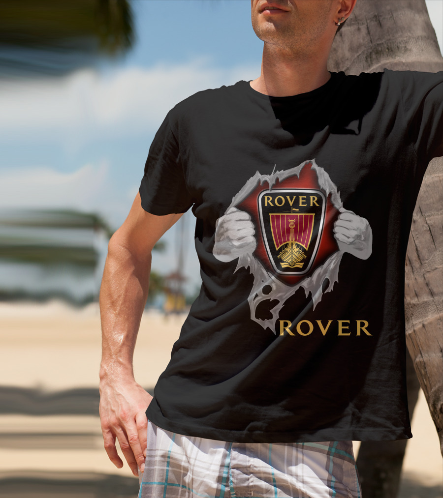 Rover Viking Ship Emblem Ripped T-Shirt