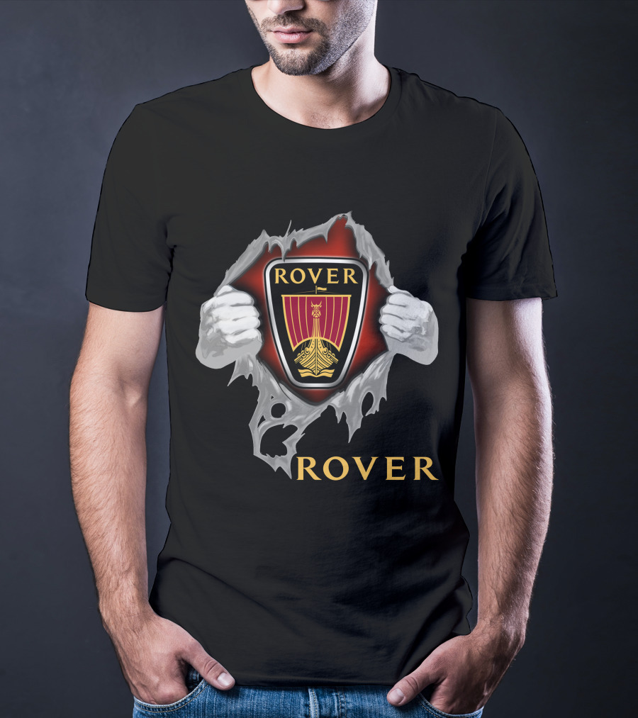 Rover Viking Ship Emblem Ripped T-Shirt