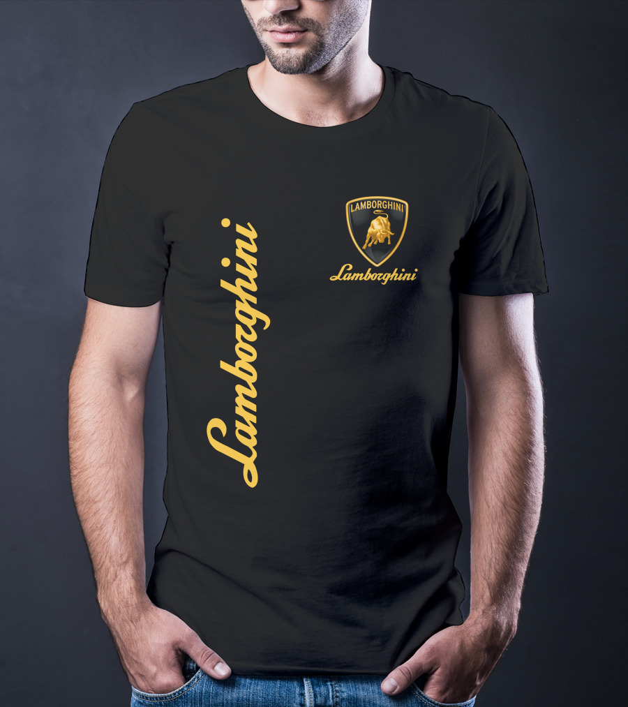 Lamborghini Bull Logo Black And Gold T-Shirt