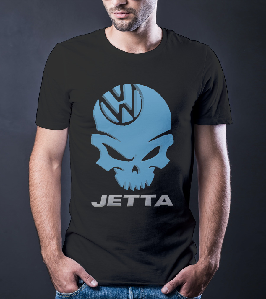 Jetta VW Skull Logo Blue T-Shirt