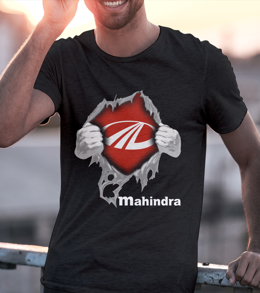 Mahindra Logo With Torn T-Shirt
