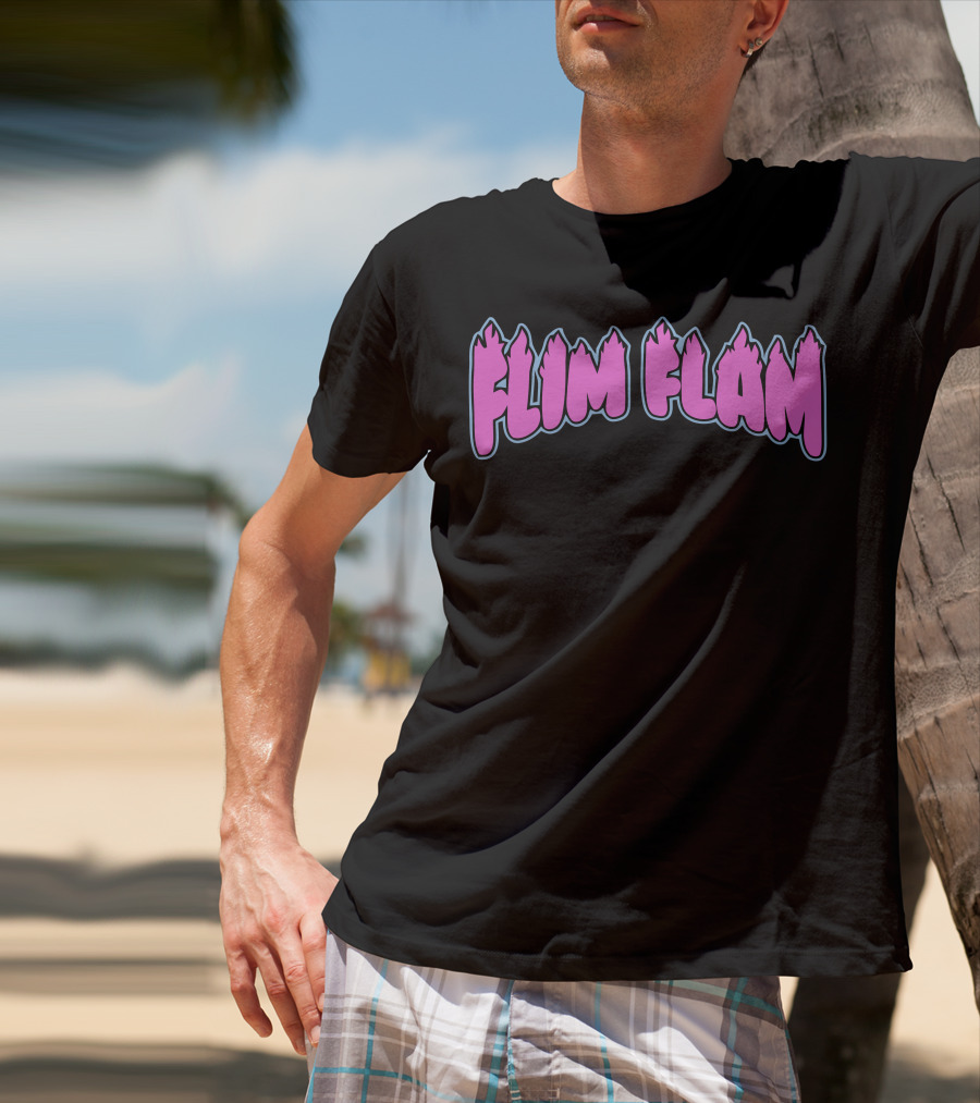 Flim Flam Colorful Flame Font T-Shirt