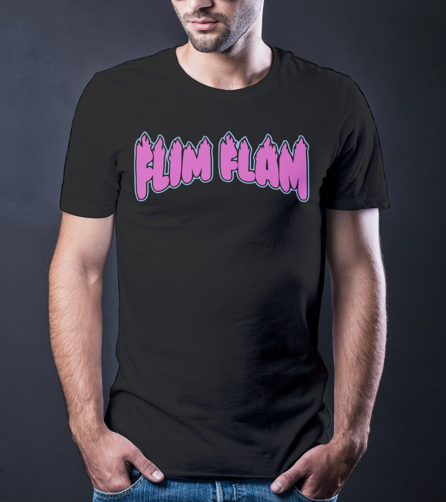 Flim Flam Colorful Flame Font T-Shirt