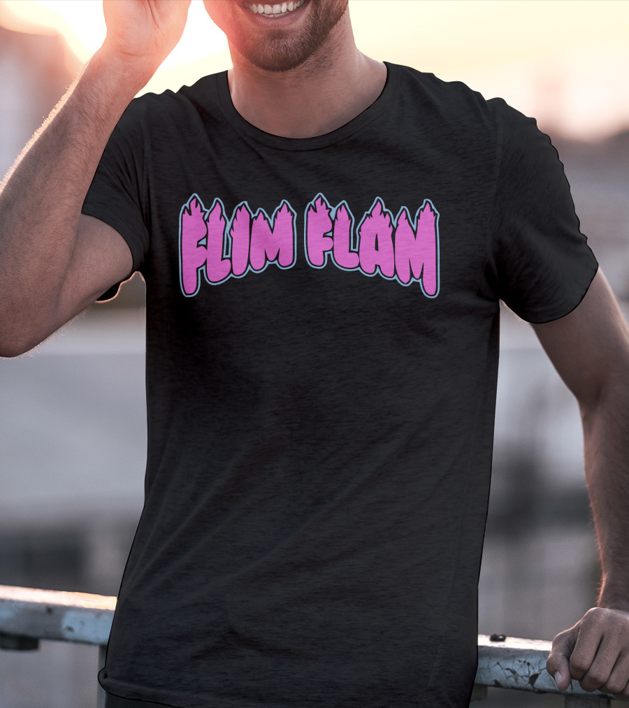 Flim Flam Colorful Flame Font T-Shirt