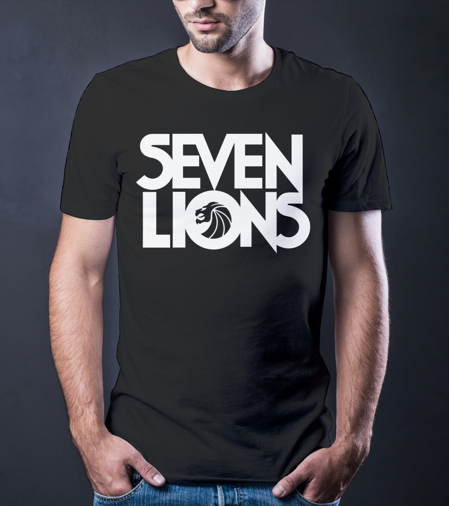 Seven Lions Logo With Stylized Lion Head T-Shirt