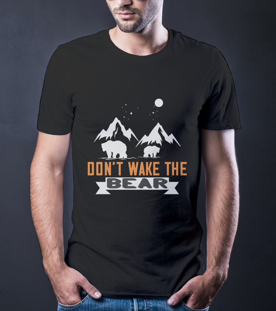Don't Wake The Bear Under Starry Mountain Sky T-Shirt