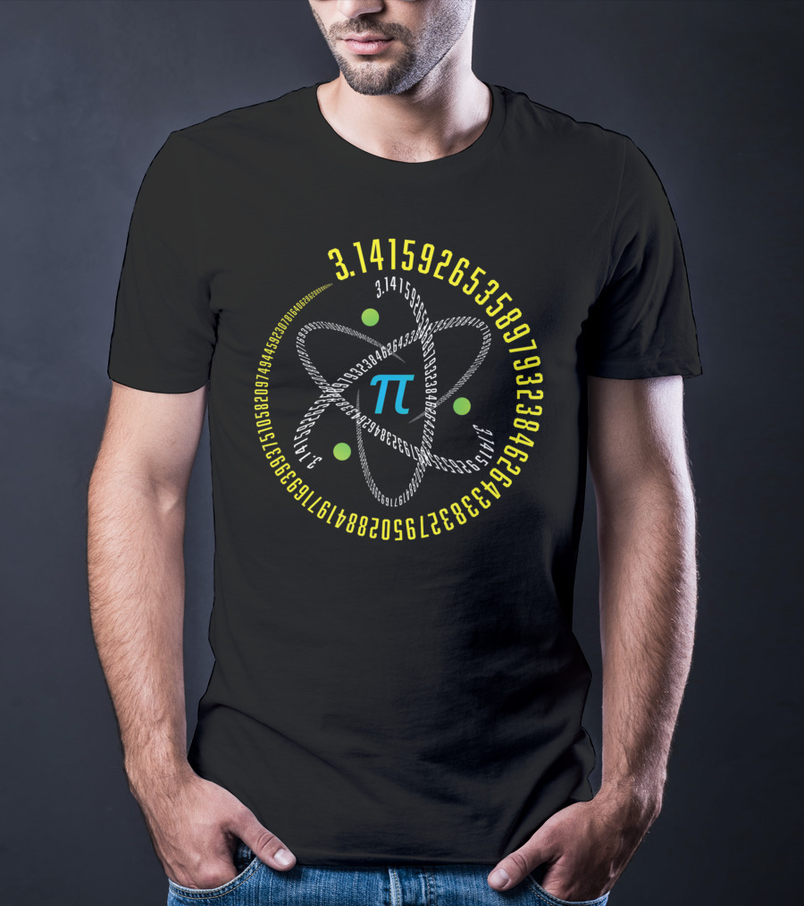 Atom Pi Math Science Stem 3.14 Pi Day Numerals Circle T-Shirt