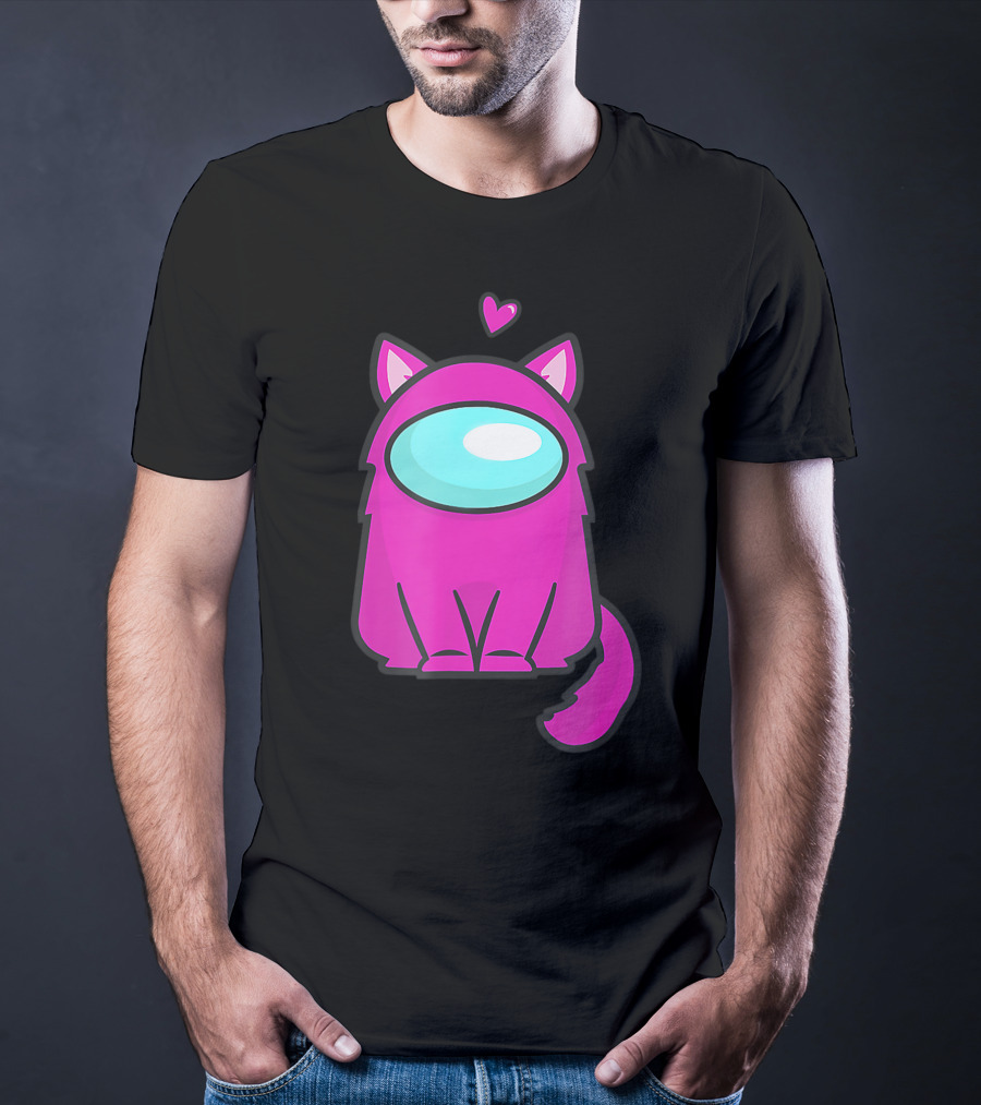 Cute Cat Astronaut Among Us Nerdy Girl Gamer T-Shirt