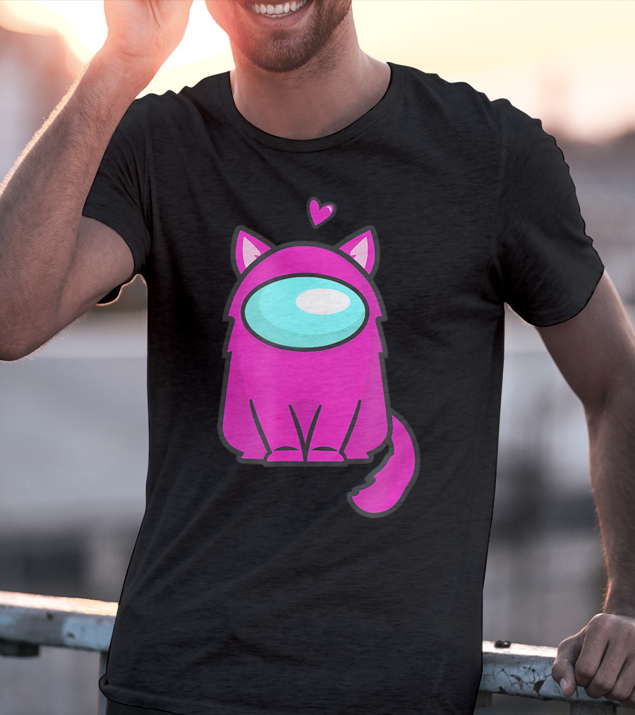 Cute Cat Astronaut Among Us Nerdy Girl Gamer T-Shirt