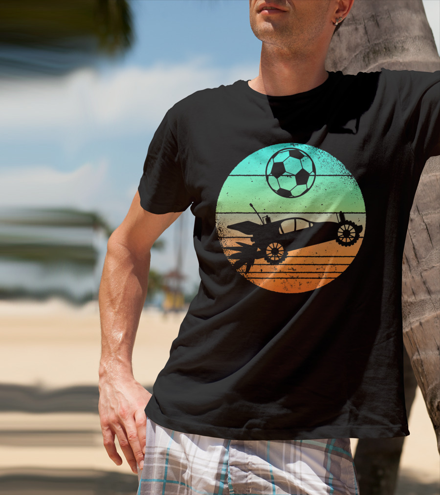 Retro Rocket Soccer Car League Gamer Aesthetic T-Shirt