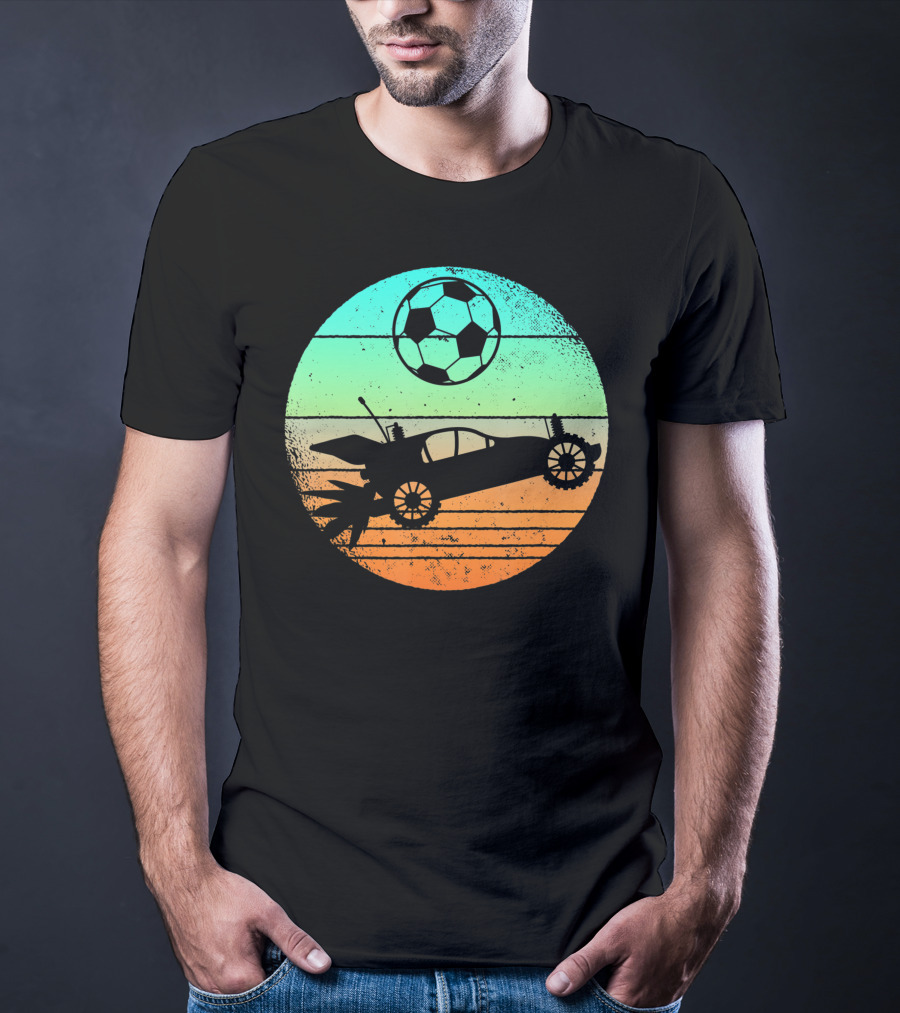 Retro Rocket Soccer Car League Gamer Aesthetic T-Shirt