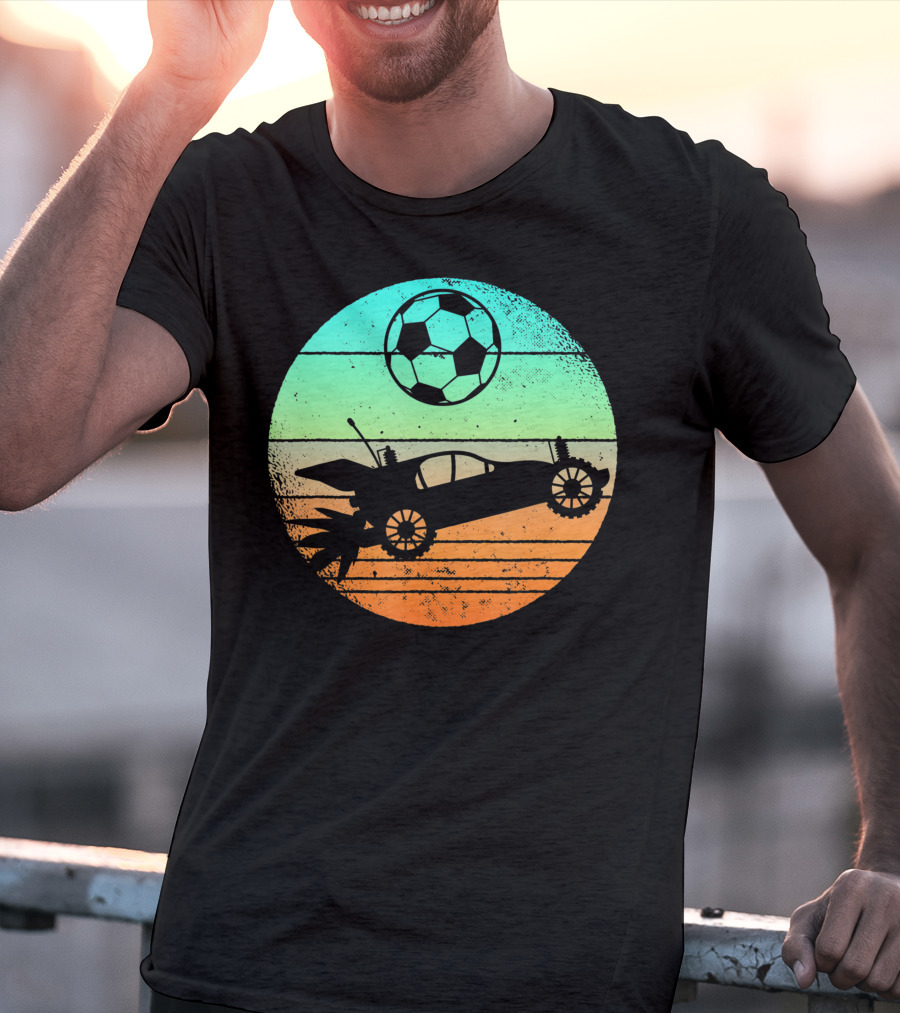 Retro Rocket Soccer Car League Gamer Aesthetic T-Shirt
