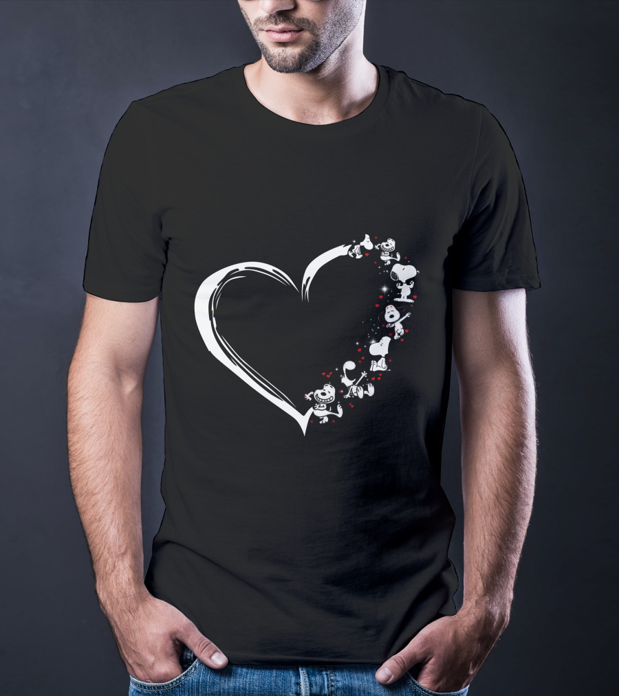 Heartsnop Peanuts Snoopy Heart Shape Love T-Shirt