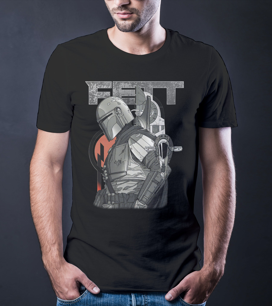 Fett Armor Star Wars Bounty Hunter Mandalorian Helmet And Ship T-Shirt
