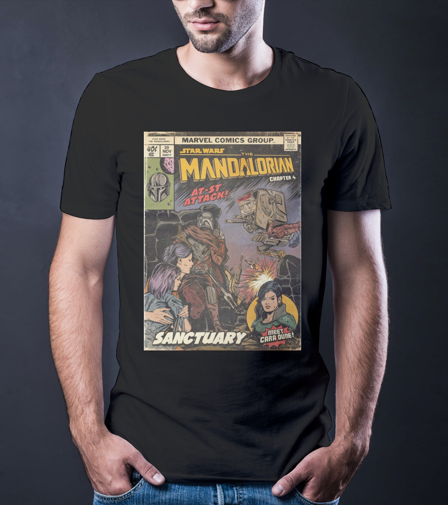 Marvel Comics Group Star Wars The Mandalorian Chapter 4 Sanctuary At-St Attack Meet Cara Dune T-Shirt