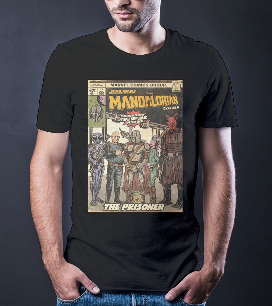 Star Wars The Mandalorian Chapter 6 Marvel Comics Group The Prisoner Maximum-Security New Republic Prison Ship T-Shirt