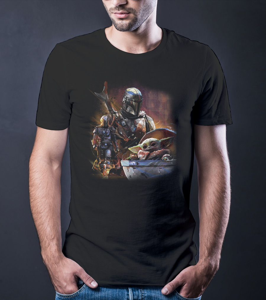 Only Today Mandalorian And Grogu Star Wars Art T-Shirt