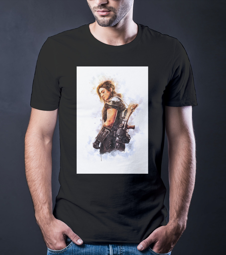 Only Today Watercolor Warrior Woman With Sword T-Shirt