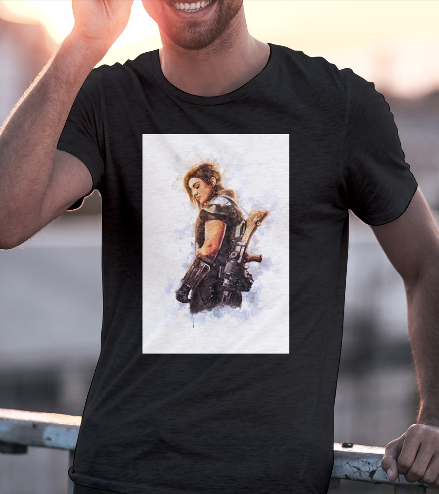 Only Today Watercolor Warrior Woman With Sword T-Shirt