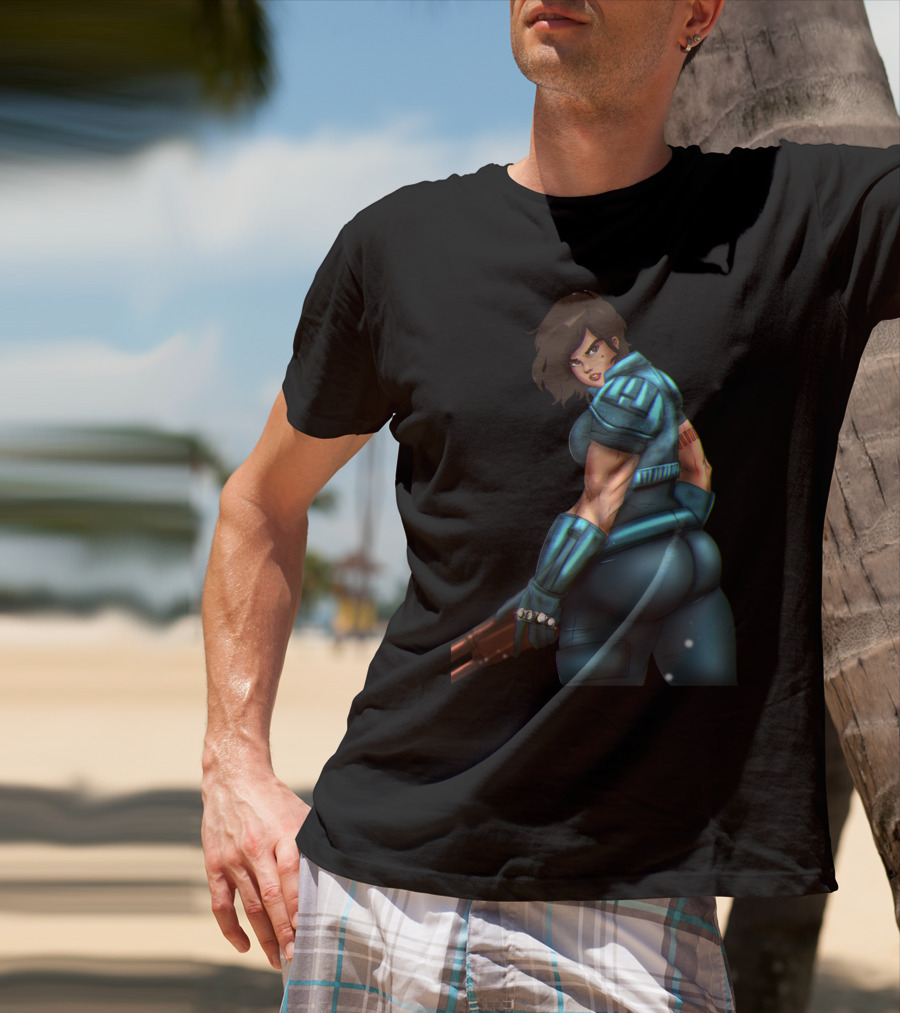Only Today Retro Futuristic Warrior In Blue Armor T-Shirt