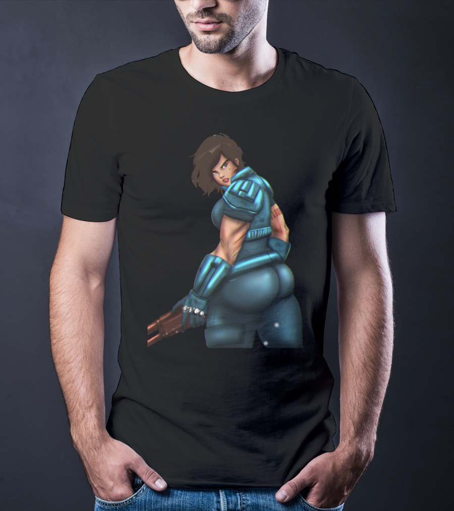 Only Today Retro Futuristic Warrior In Blue Armor T-Shirt