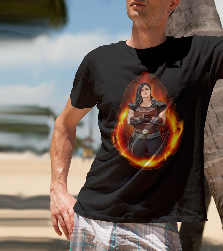 Only Today Warrior Woman Surrounded By Fiery Flames T-Shirt