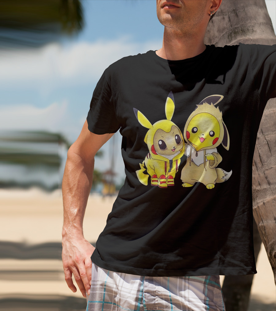 Pikachu And Eevee Cosplay Hoodie Only Today T-Shirt