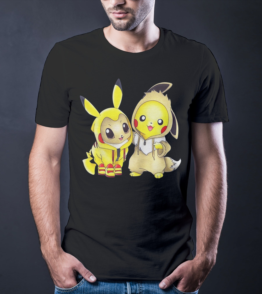 Pikachu And Eevee Cosplay Hoodie Only Today T-Shirt