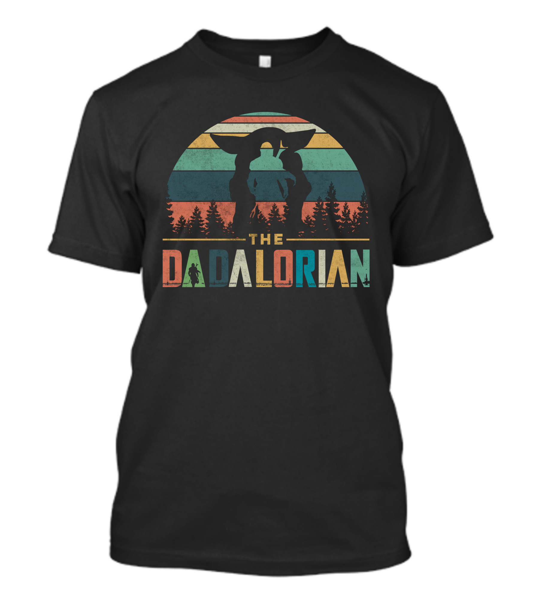 The Dadalorian Vintage Sunset Forest Silhouette T-Shirt