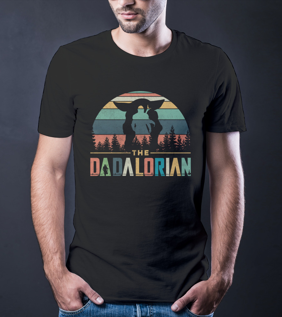 The Dadalorian Vintage Sunset Forest Silhouette T-Shirt