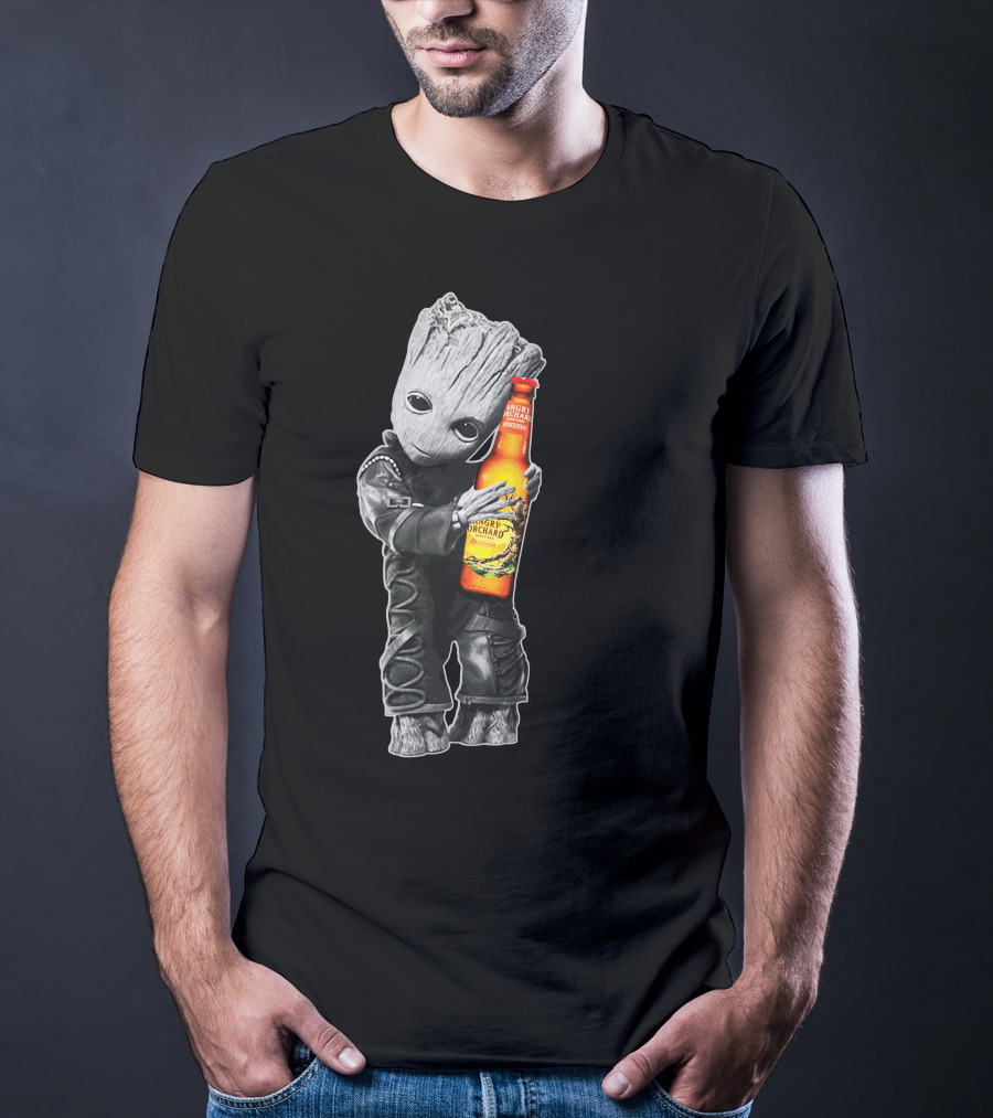 Groot Hugging Angry Orchard Hard Cider Bottle Only Today T-Shirt