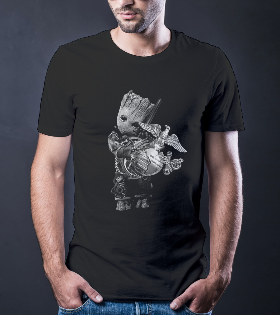 Only Today Groot Holding Usmc T-Shirt