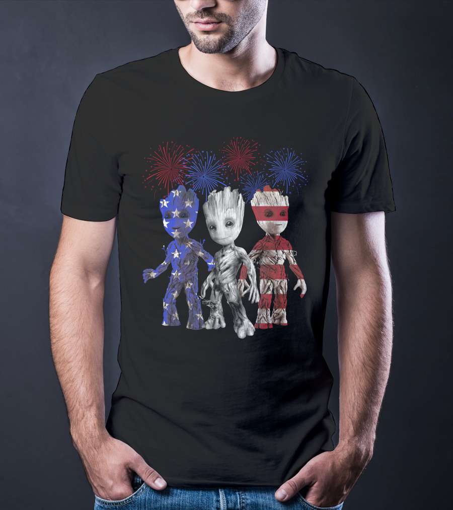 Patriotic Fireworks Groot Trio Only Today T-Shirt