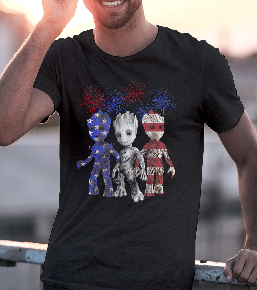 Patriotic Fireworks Groot Trio Only Today T-Shirt
