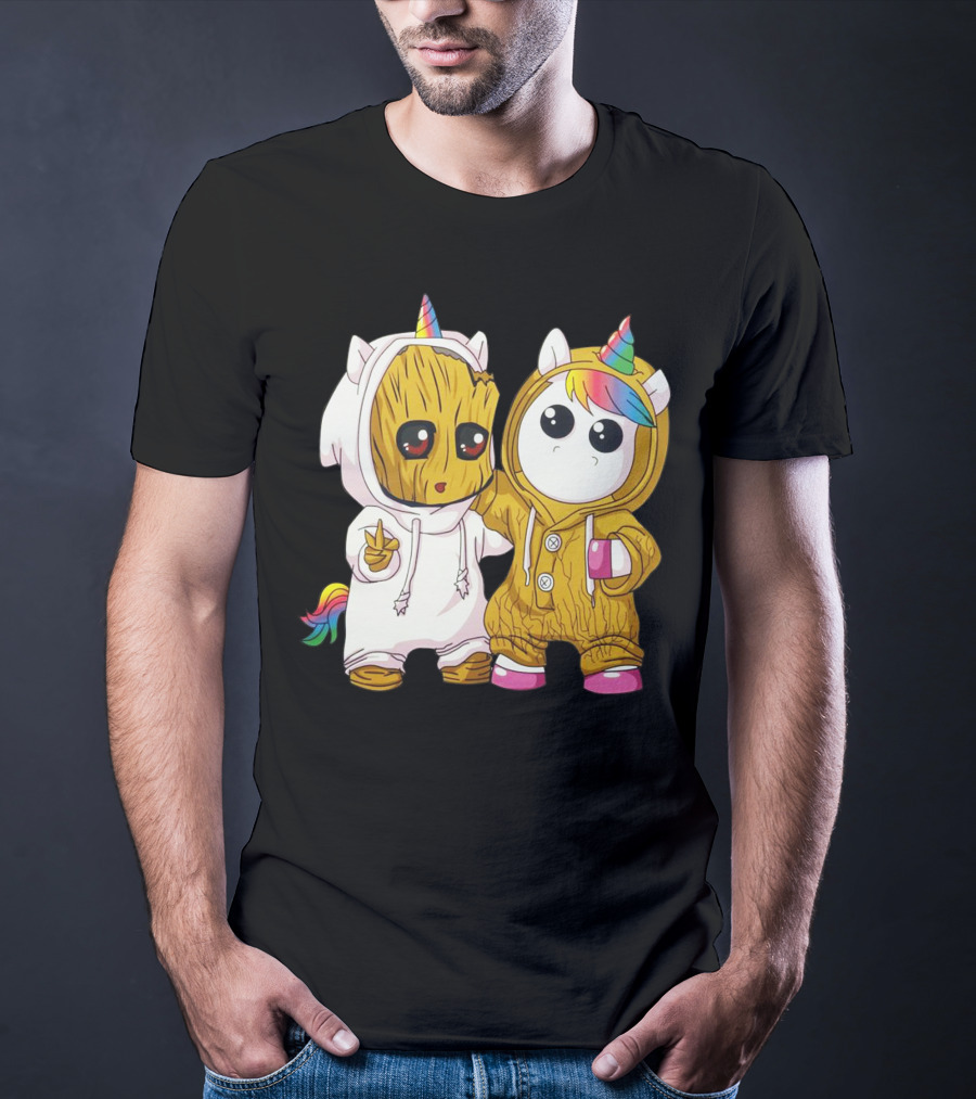 Only Today Cute Unicorn And Wood Creature Friendship T-Shirt