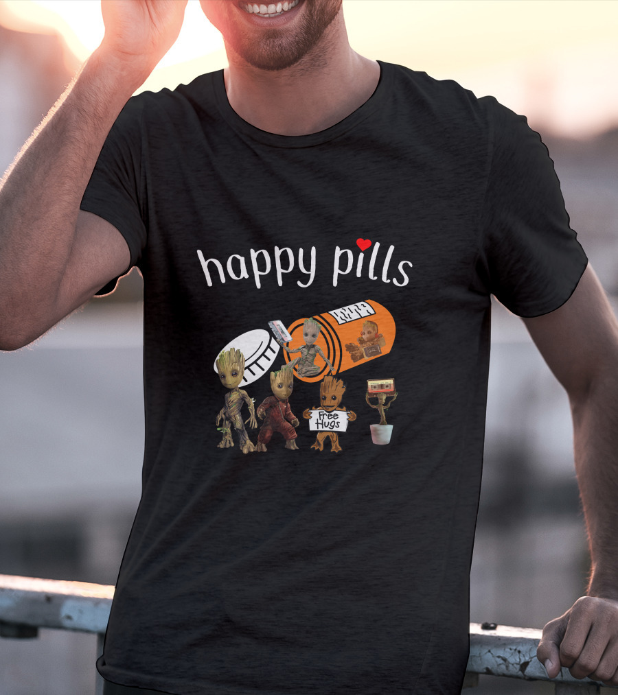 Happy Pills Groot Free Hugs Capsule T-Shirt