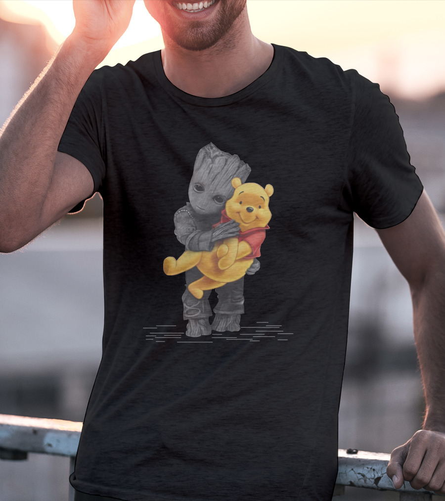 Groot Hugging Winnie The Pooh T-Shirt