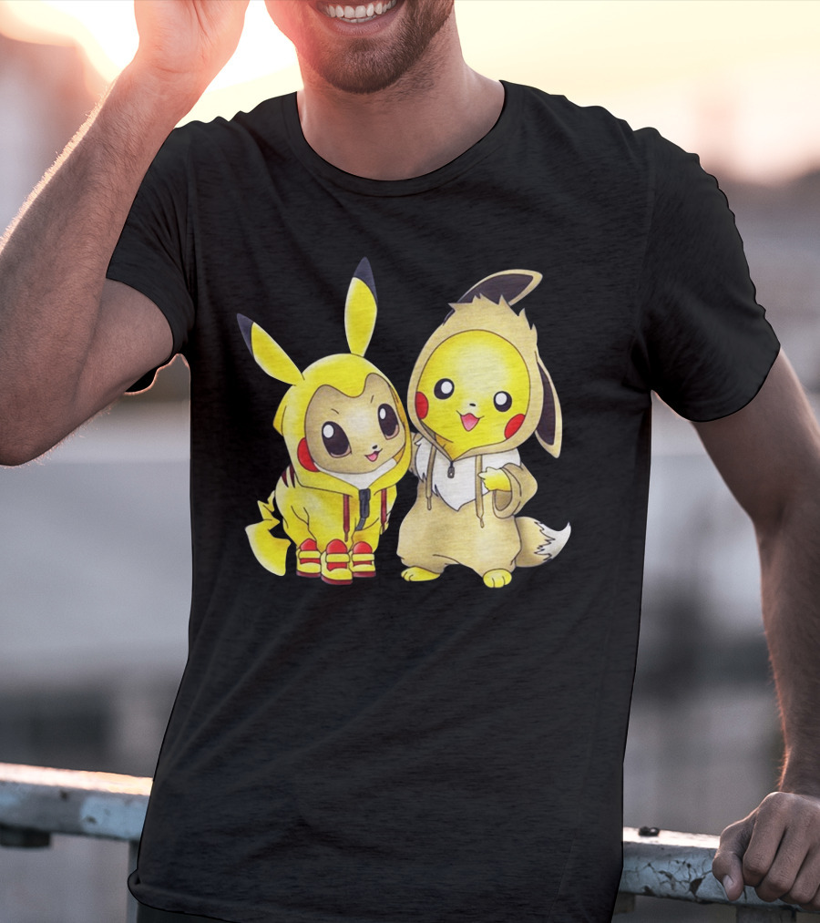 Pikachu And Eevee Hoodie Duo T-Shirt