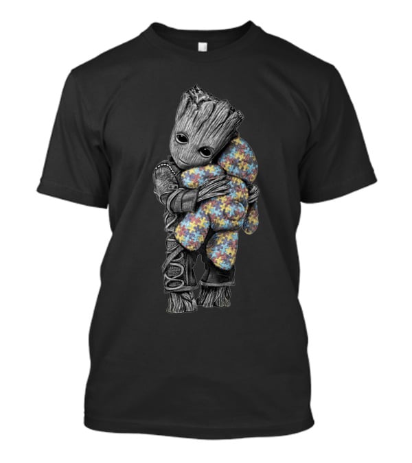 Groot Hugging Puzzle Piece Bear T-Shirt