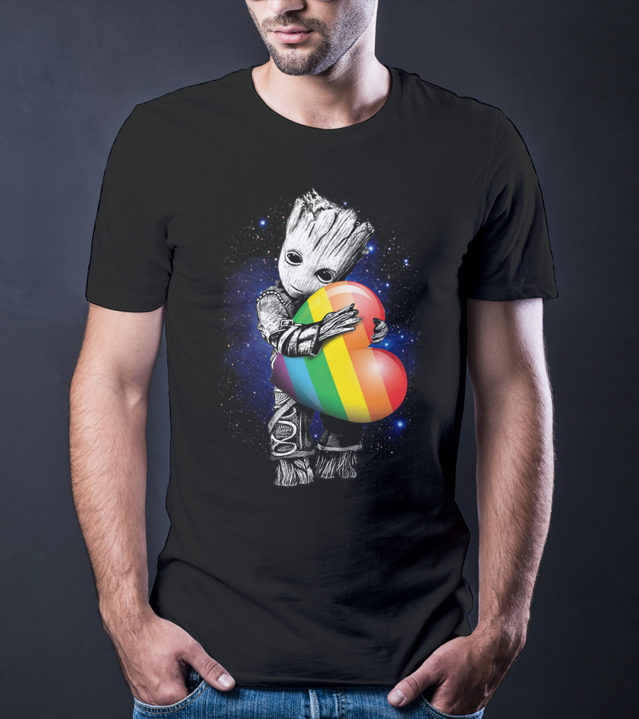 Rainbow Heart Galaxy Cute Tree Character T-Shirt