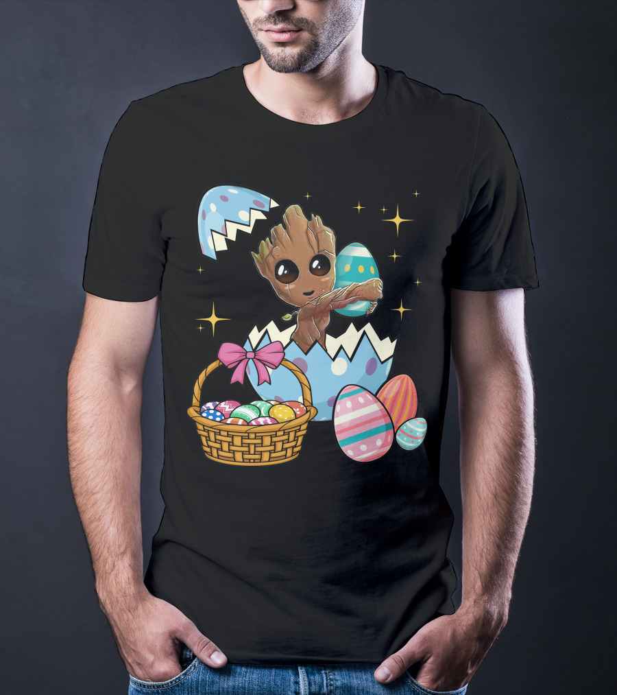 Baby Groot Easter Basket And Eggs T-Shirt