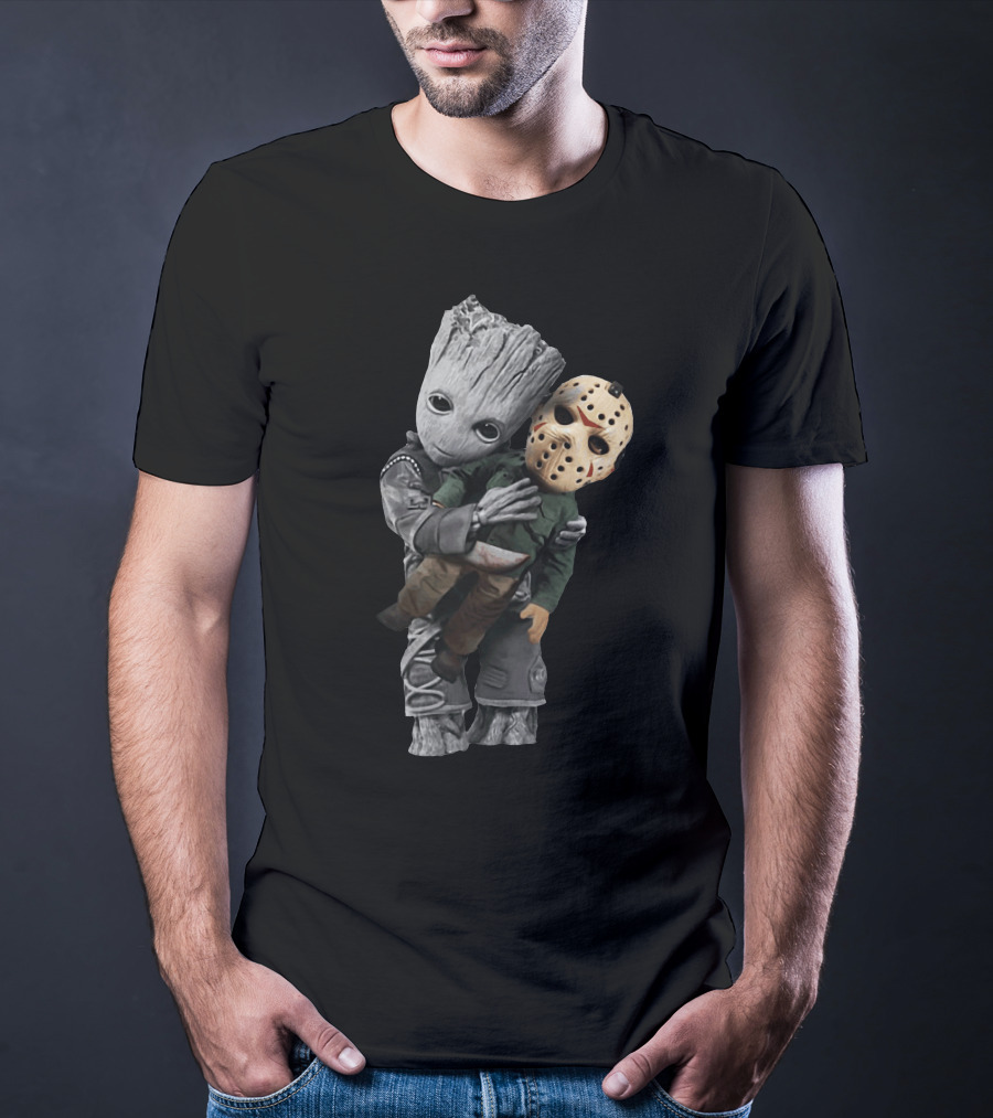 Groot Embraces Jason Mask Forest Guardian T-Shirt