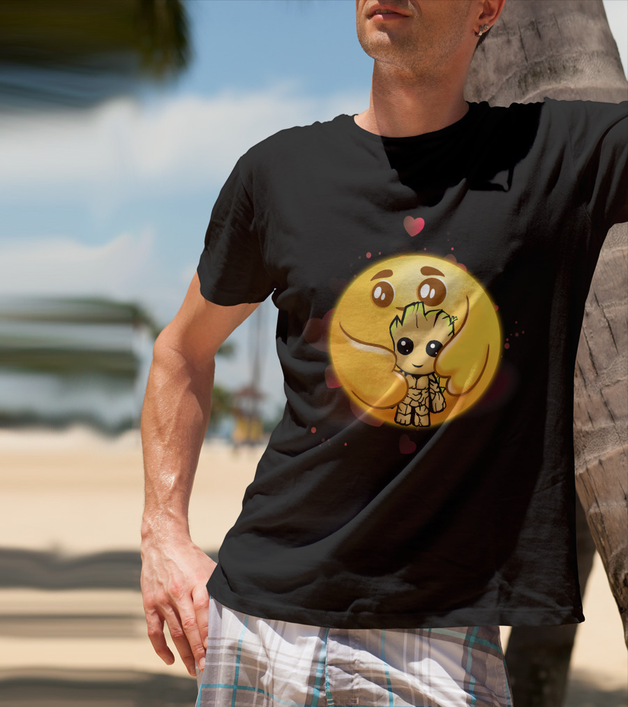 Emoji Hugging Baby Groot With Hearts T-Shirt