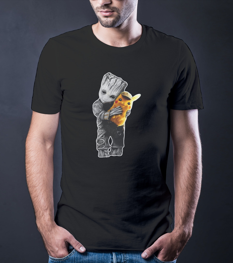 Groot Holding Pikachu T-Shirt