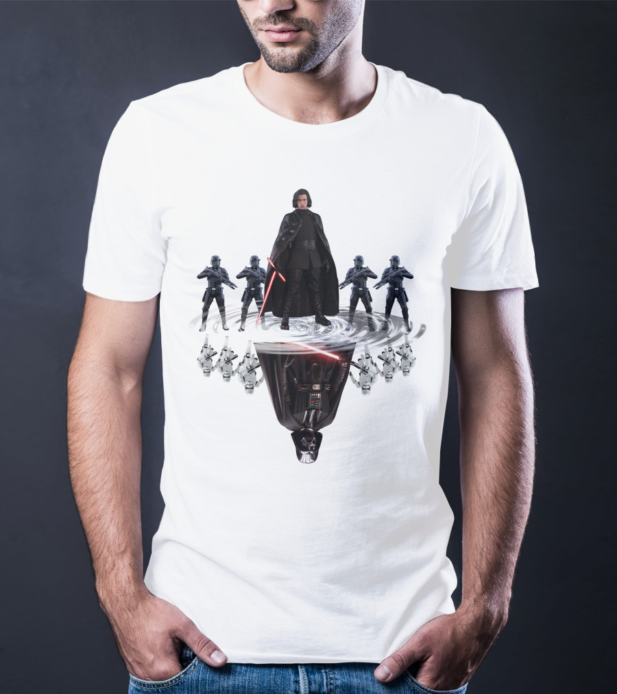 Stars War ZN439 Kylo Ren And Darth Vader Reflection With Stormtroopers T-Shirt